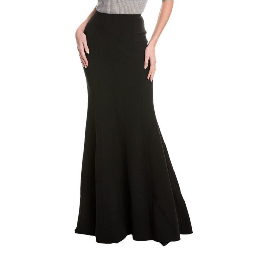 Michael Kors Collection Maxi Skirt Women 8 Black Mermaid Wool Italy Fishtail